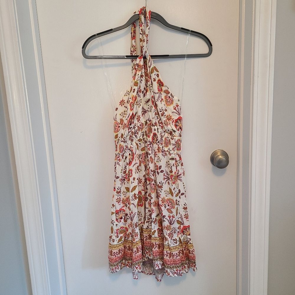 ILLA ILLA Halter Dress Size Small Floral Mini Keyhole New With Tags